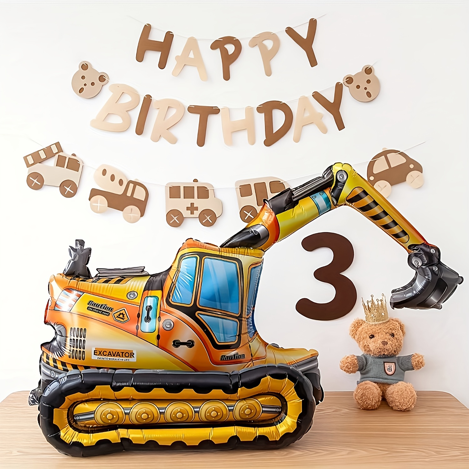 Heavy Equipment Used - 1個特大掘削機トラックバルーン重機誕生日パーティーデコレーション建設車両テーマパーティー用品