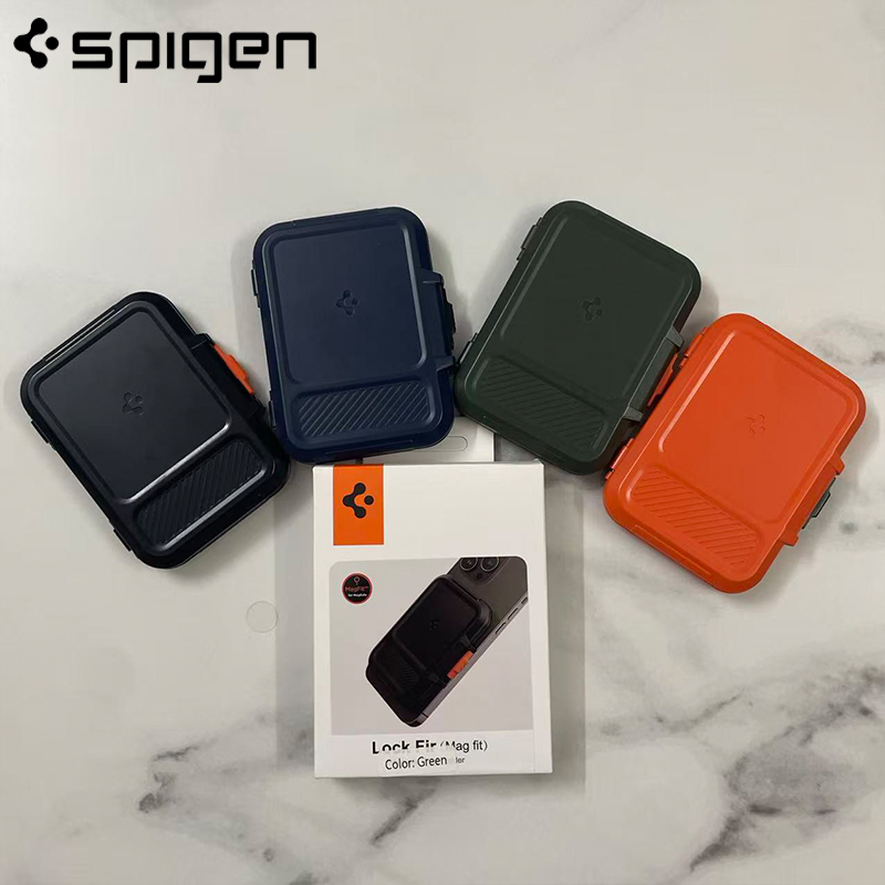 Heavy Equipment Bucket - Spigen MagSafe対応ウォレット ヘビーデューティーハードシェル磁気カードホルダー iPhone 17 16