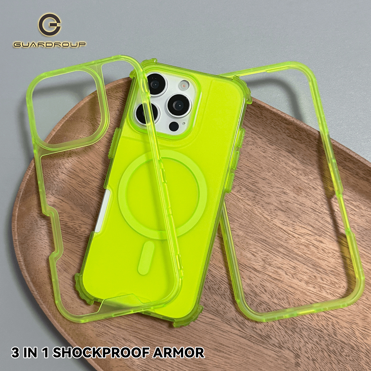Heavy Equipment Bucket - マグネット式3in1ネオンカラーヘビーデューティーMagSafe対応アーマーケース iPhone 16 15 Plus 14