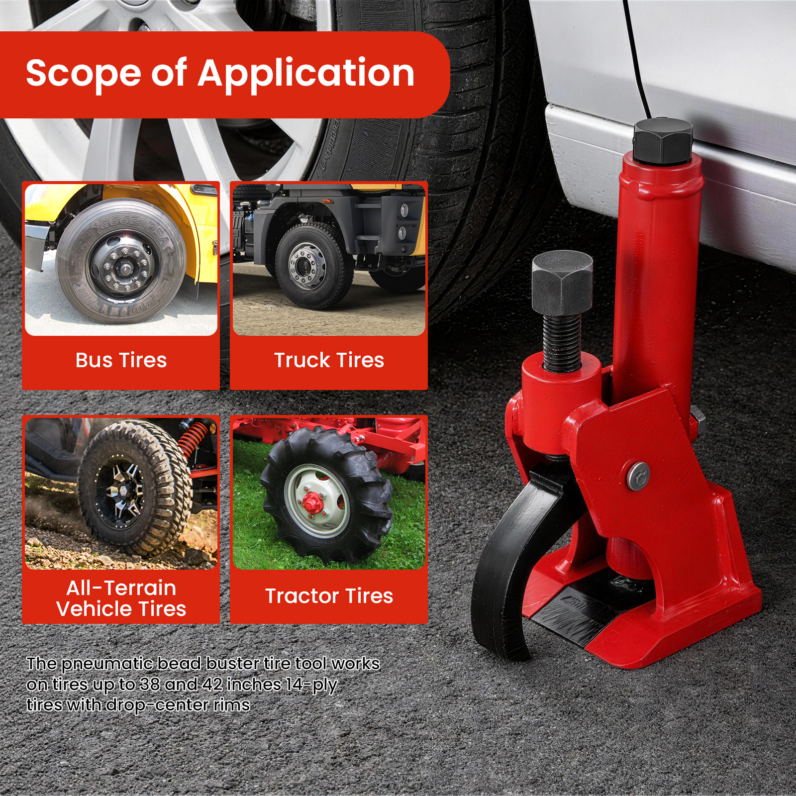 タイヤ取り外し用ユニバーサルビードブレーカーツール、38～4 - Heavy Equipment Repair Manuals のレビューと価格