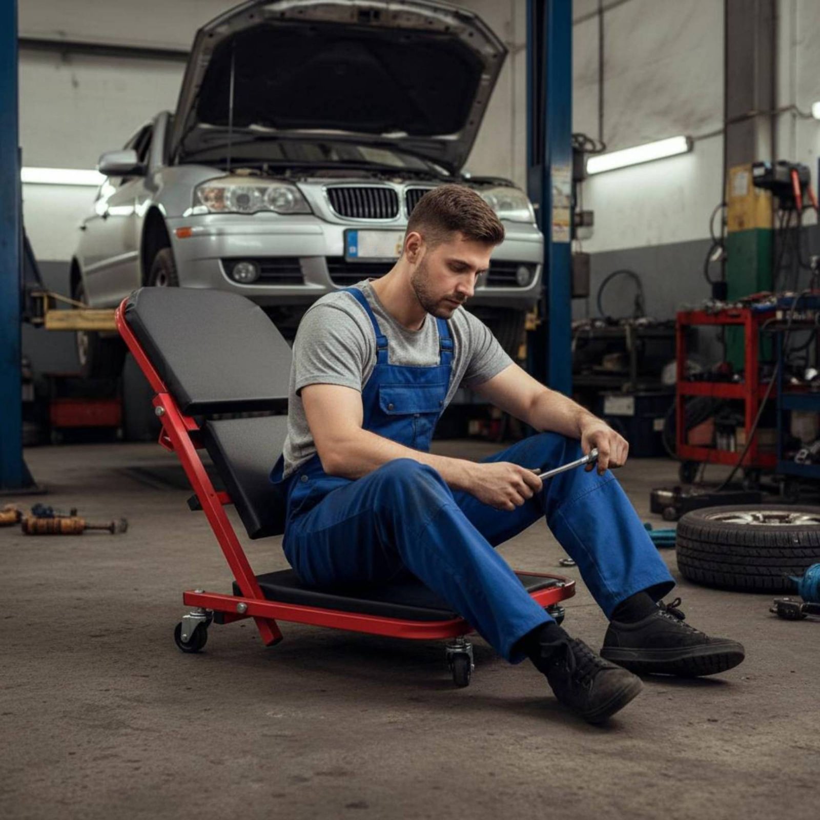 折りたたみ式クリーパーシート、折りたたみ式2-in-1メカニ - Heavy Equipment Garage のレビューと価格