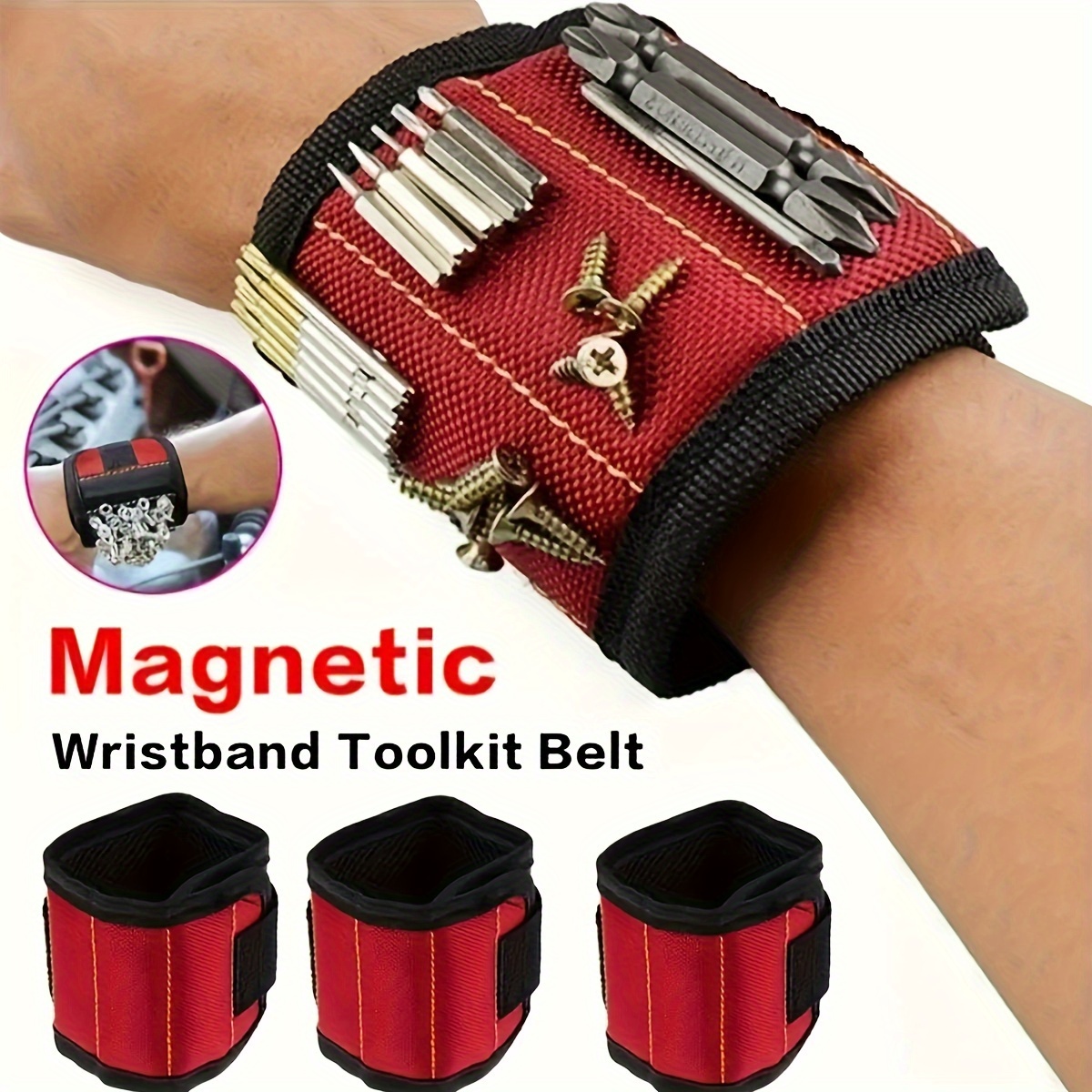 ネジ、釘、ドリルビットなどを保持するための磁気リストバンド、 - Magnetic Drill Press のレビューと価格