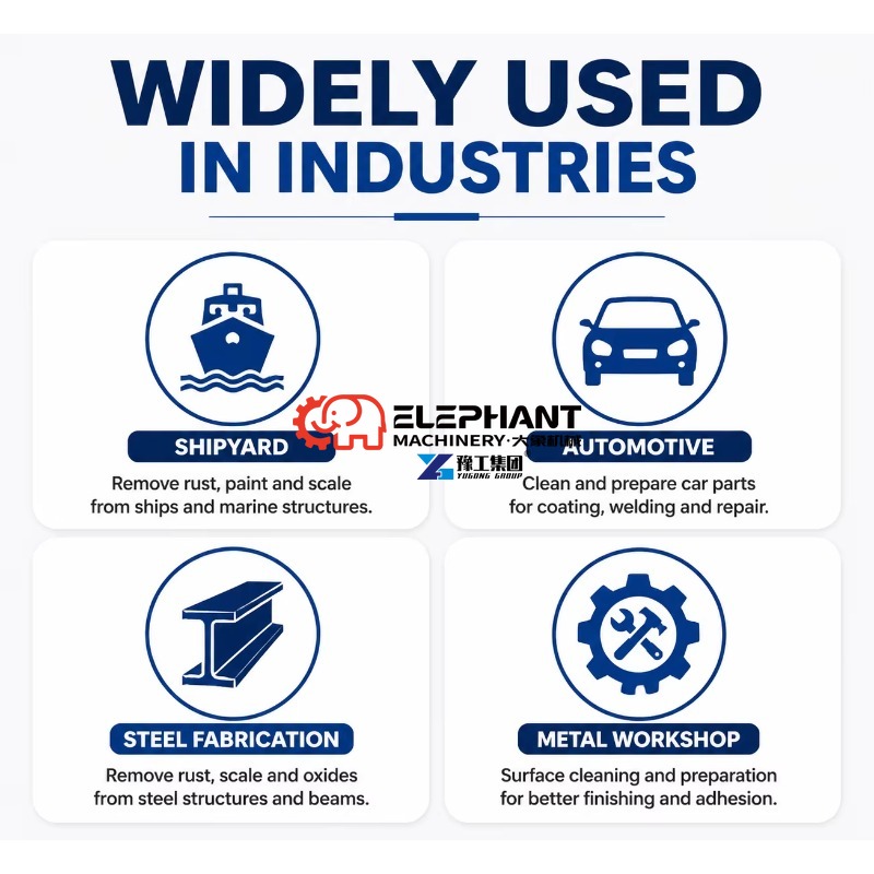 船舶建造用鋼梁表面洗浄用の業務用サンドブラスト機、特価販売中 - Heavy Equipment Used For Sale のレビューと価格