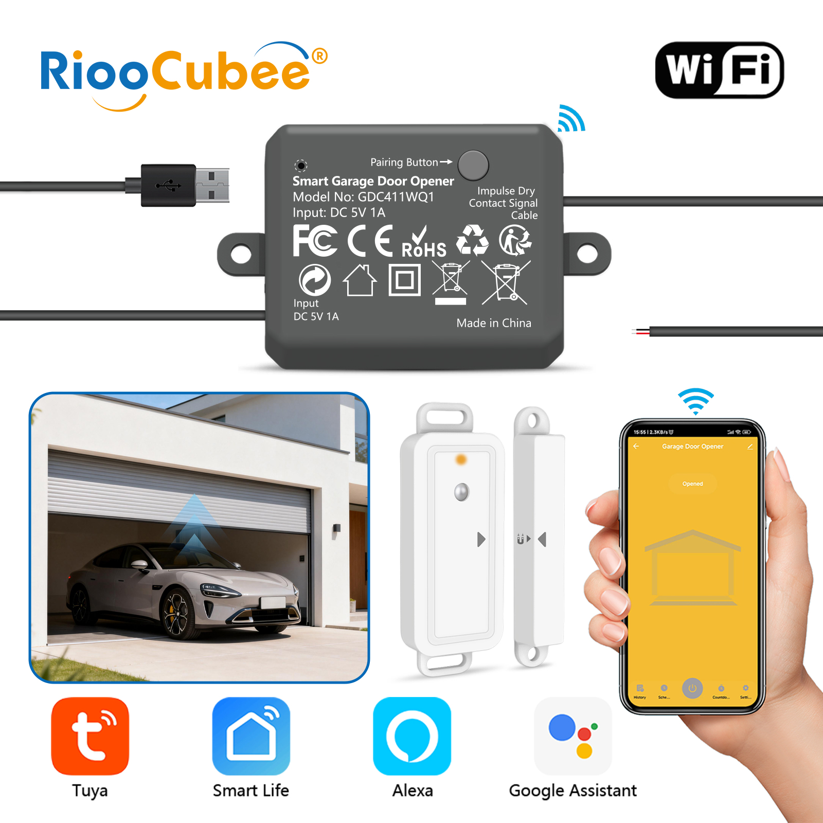 RiooCubee DC 5V ガレージドアオープナー コン - Heavy Equipment Garage のレビューと価格